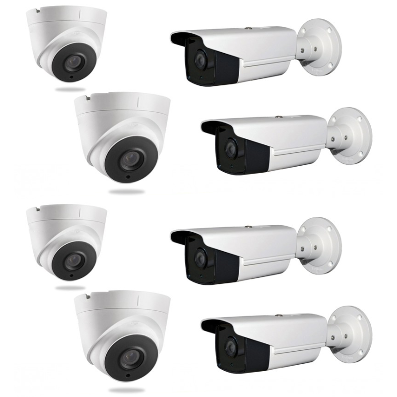 4 CAMÉRAS MIPVISION EXTERNES + 4 CAMÉRAS MIPVISION INTERNES 2MP