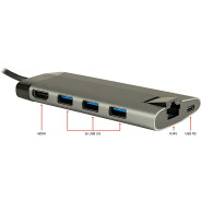 Station d’accueil Argus USB Type C 8 en 1 Inter-tech