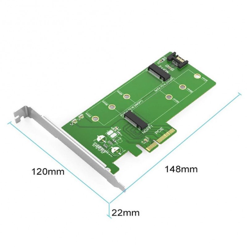 ARGUS AC Adapter PCIe pour un lecteur M.2 PCIe et M.2 S-ATA. KT015