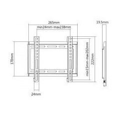 SUPPORT MURAL SBOX FIXE POUR TV 23″-42″ (PLB-2222F)