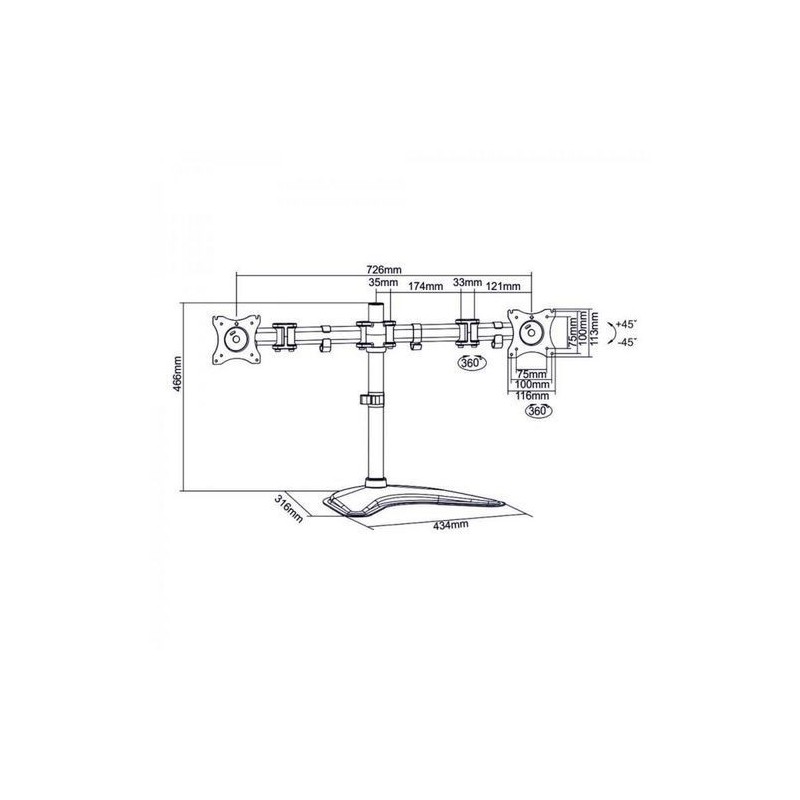 SUPPORT DE BUREAU SBOX LCD-F024 / 13″-27″