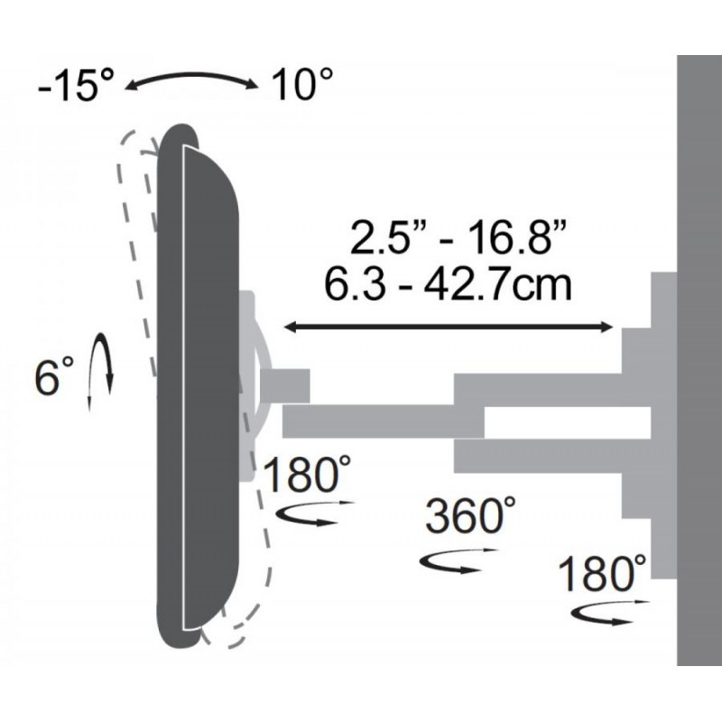 SUPPORT POUR TÉLÉVISEUR SBOX LCD-221 / 13″-42″