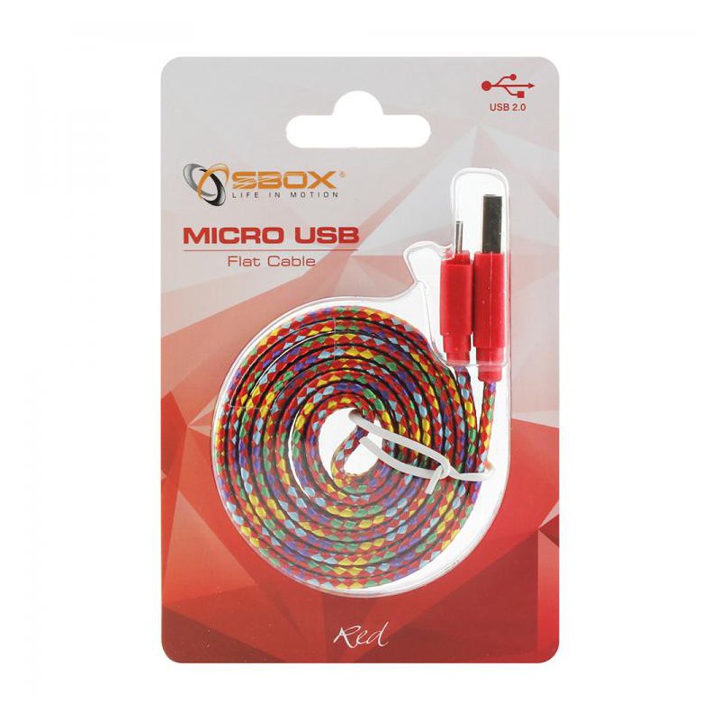 CABLE SBOX USB VERS MICRO USB 1M MULTICOULEUR