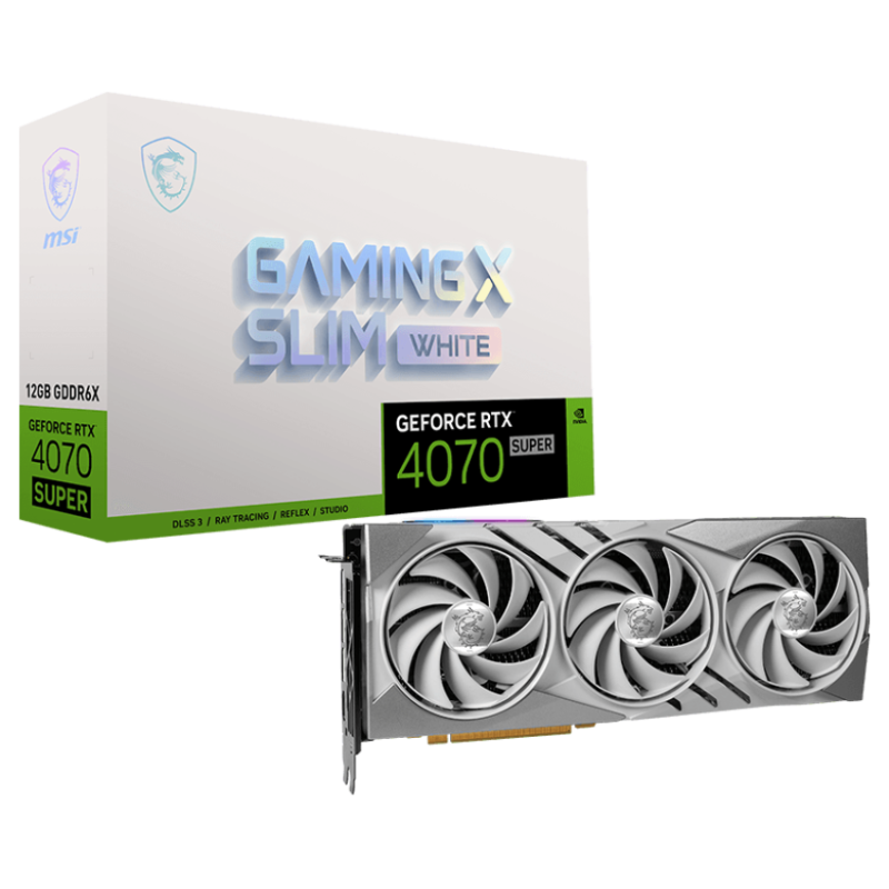 CARTE GRAPHIQUE MSI NVIDIA GEFORCE RTX 4070 SUPER GAMING X SLIM WHITE / 12G GDDR6X