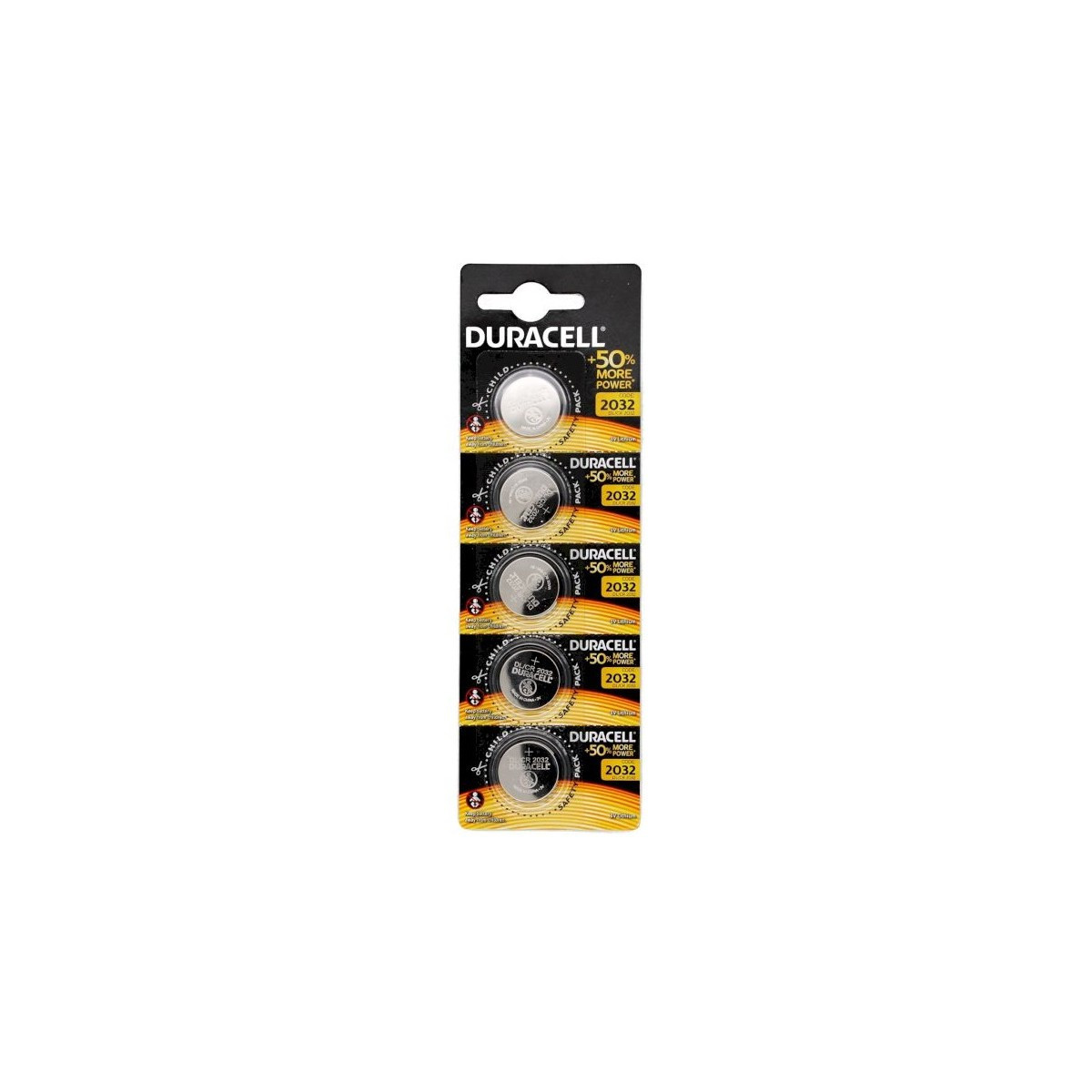 5X PILES DURACELL 2032 3V 240MAH