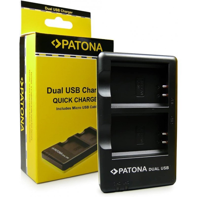 CHARGEUR DE BATTERIE DOUBLE POUR APPAREILS PHOTOS CÂBLE USB-C