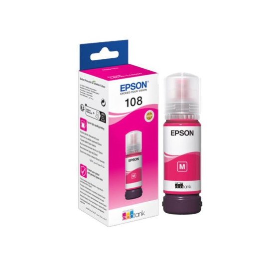 BOUTEILLE D’ENCRE ORIGINALE EPSON ECOTANK 108 / MAGENTA Bigshop Technology