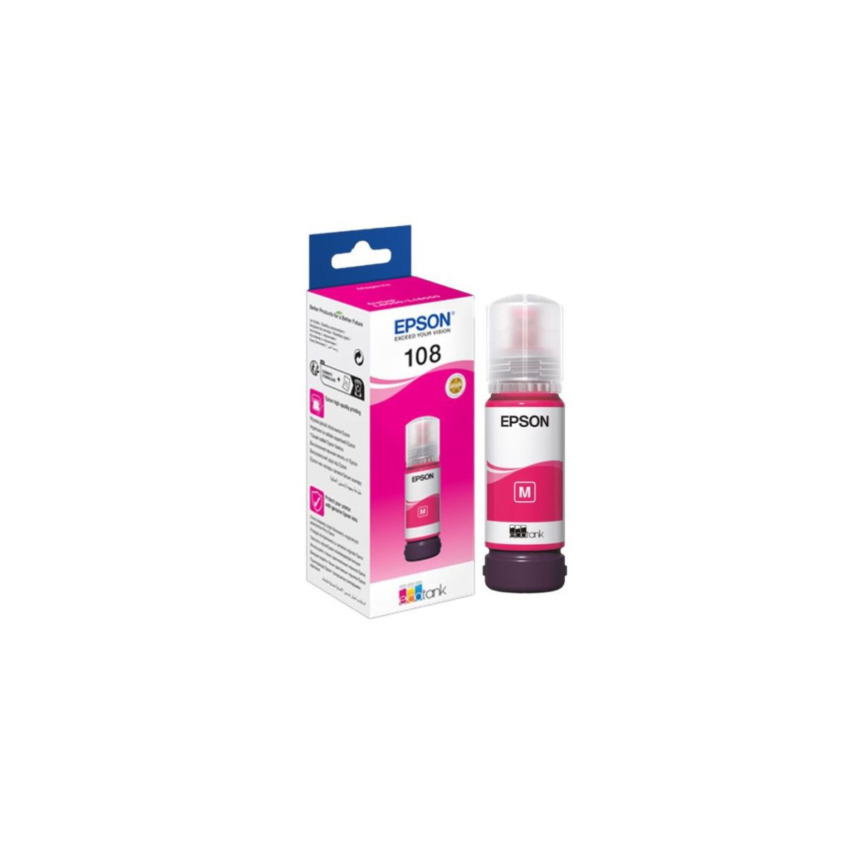 BOUTEILLE D’ENCRE ORIGINALE EPSON ECOTANK 108 / MAGENTA Bigshop Technology