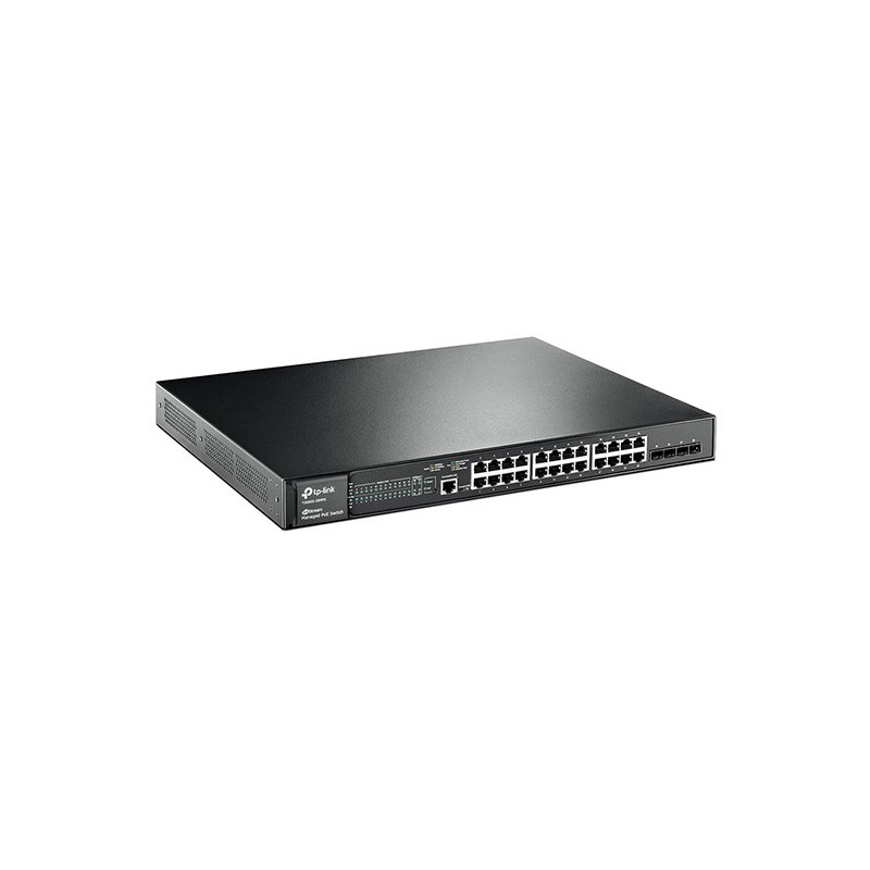 SWITCH TP-LINK 24 PORTS POE GIGABIT NIVEAU 2 / 24 PORTS GIGABIT POE AVEC 4 EMPLACEMENTS COMBINÉS SFP