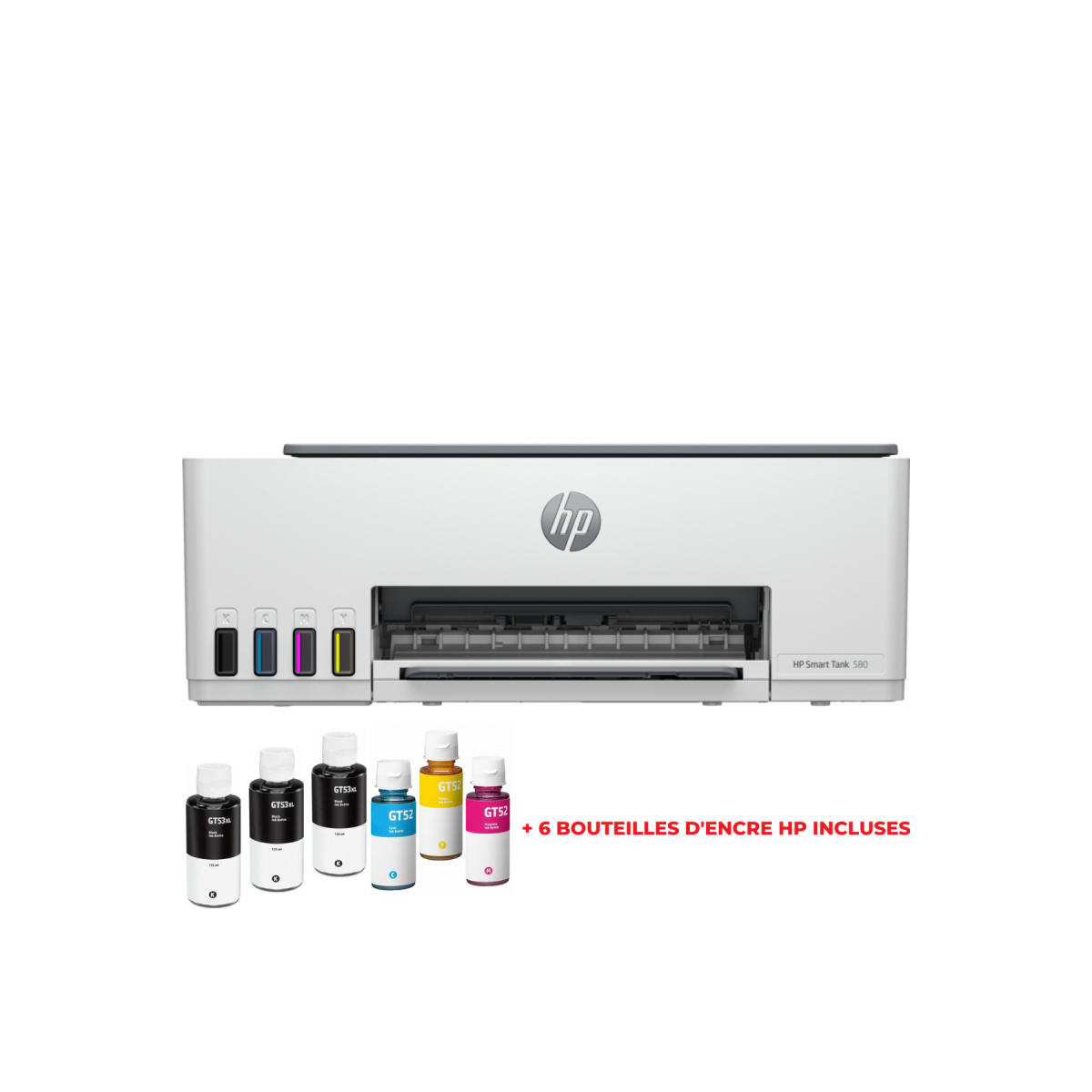 IMPRIMANTE HP SMART TANK 580 COULEUR 3EN1 / WIFI + 6 BOUTEILLES D’ENCRE HP