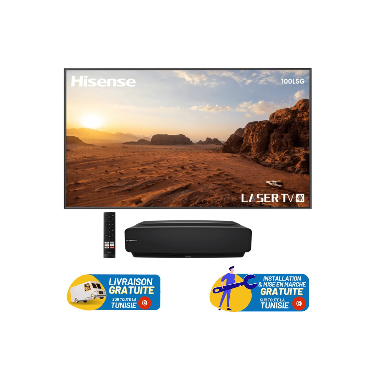 TV HISENSE L5G SERIES 100″ UHD 4K / SMART LASER TV / ANDROID / WIFI