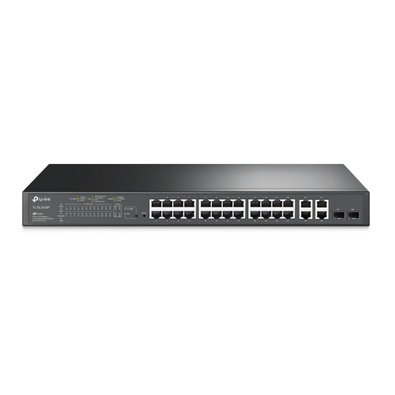 SWITCH TP-LINK TL-SL2428P ADMINISTRABLE 24 PORT POE + 4 PORT GIGABIT SMART