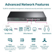 SWITCH JETSTREAM TP-LINK 16 PORTS GIGABIT POE/POE+ / 2 SFP TL-SG1218MPE