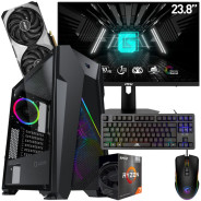 PC DE BUREAU GAMING / RYZEN 7 5800X / RTX 4070 12G / 32 GO AVEC ÉCRAN MSI 24″ FULL HD IPS 180 HZ