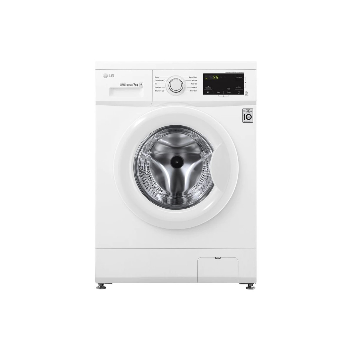 LG Machine à Laver FH2J3QDNG0P Smart DD 6M (7KG) Blanc Hublot 1200 Tours