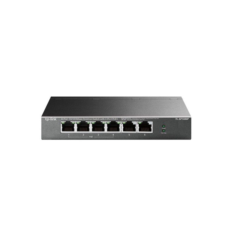 SWITCH DE BUREAU TP-LINK 6 PORTS 10/100 MBPS AVEC 4 PORTS POE+ TL-SF1006P