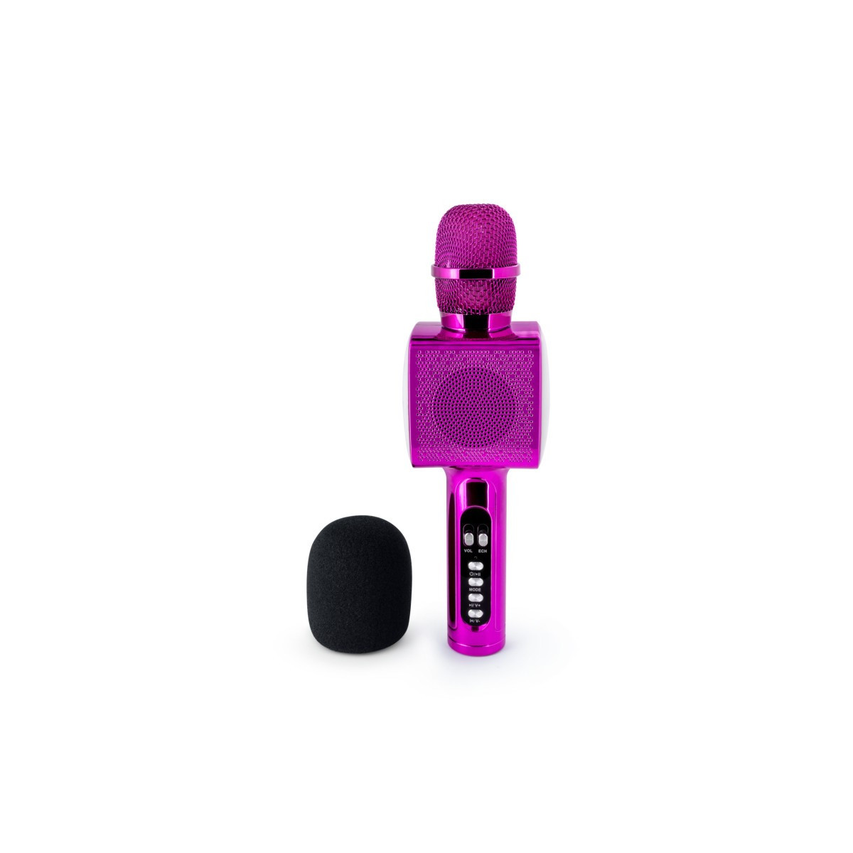 MICROPHONE BLUETOOTH 2 EN 1 KARAOKÉ ET ENCEINTE PARTY AVEC EFFETS LUMINEUX BIGBEN / 15W / ROSE