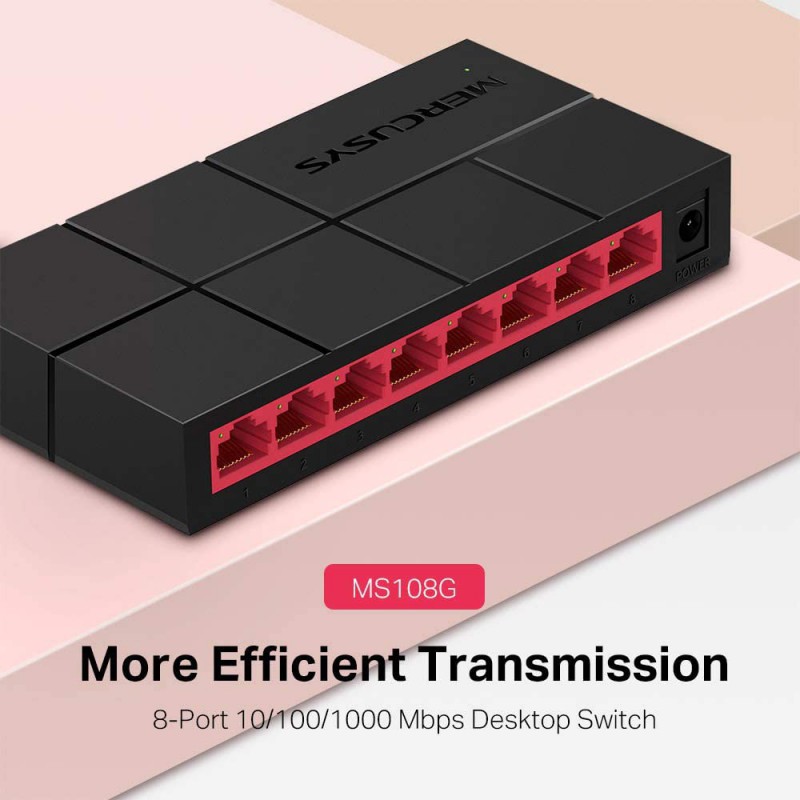 SWITCH DE BUREAU 8 PORTS MERCUSYS MS108G / 10/100/1000 MBPS