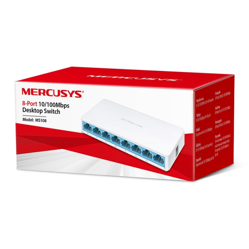 SWITCH DE BUREAU 8 PORTS MERCUSYS MS108 / 10/100 MBPS