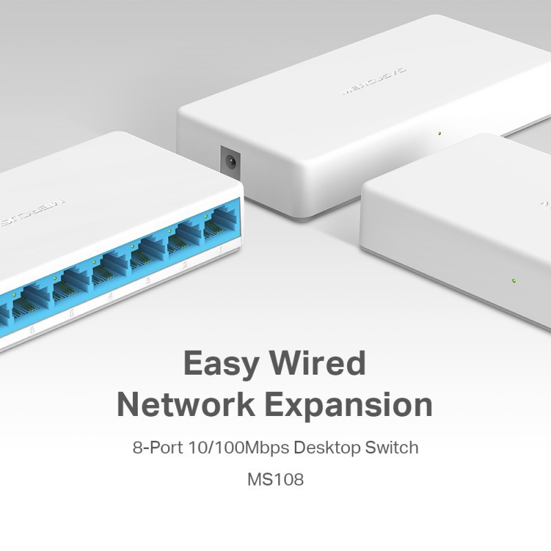 SWITCH DE BUREAU 8 PORTS MERCUSYS MS108 / 10/100 MBPS