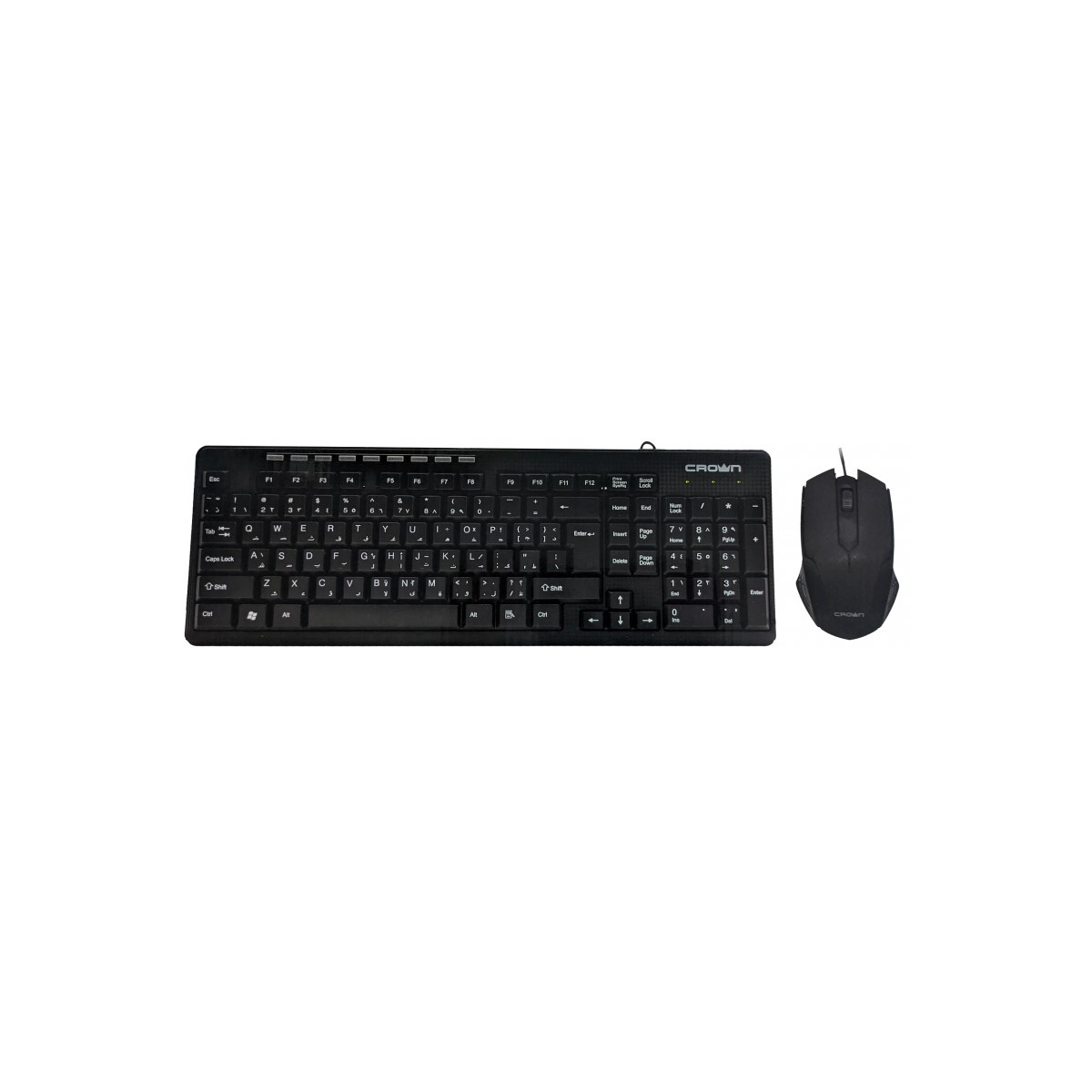 ENSEMBLE CLAVIER ET SOURIS FILAIRES USB CROWN CMMK-405 / NOIR