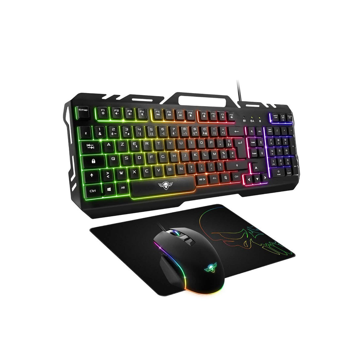 PACK GAMING SPIRIT OF GAMER 3EN1 PMK5: CLAVIER + SOURIS + TAPIS DE SOURIS