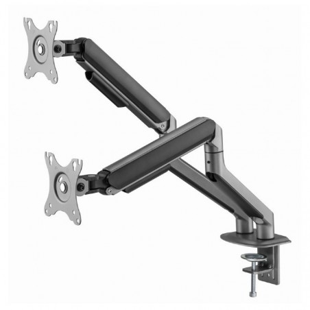 Support de Bureau GEMBIRD Double Réglable MA-DA2-05 / Gris Sidéral / 17"-32"