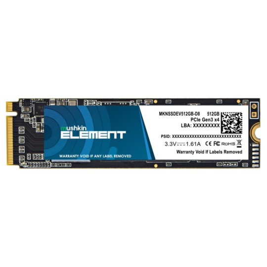 DISQUE DUR SSD INTERNE M.2 (2280) PCIE GEN3 X4 ELEMENT / 512 GO