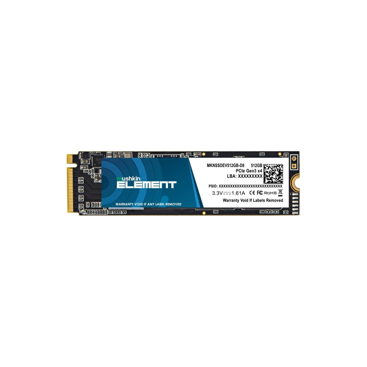 DISQUE DUR SSD INTERNE M.2 (2280) PCIE GEN3 X4 ELEMENT / 512 GO