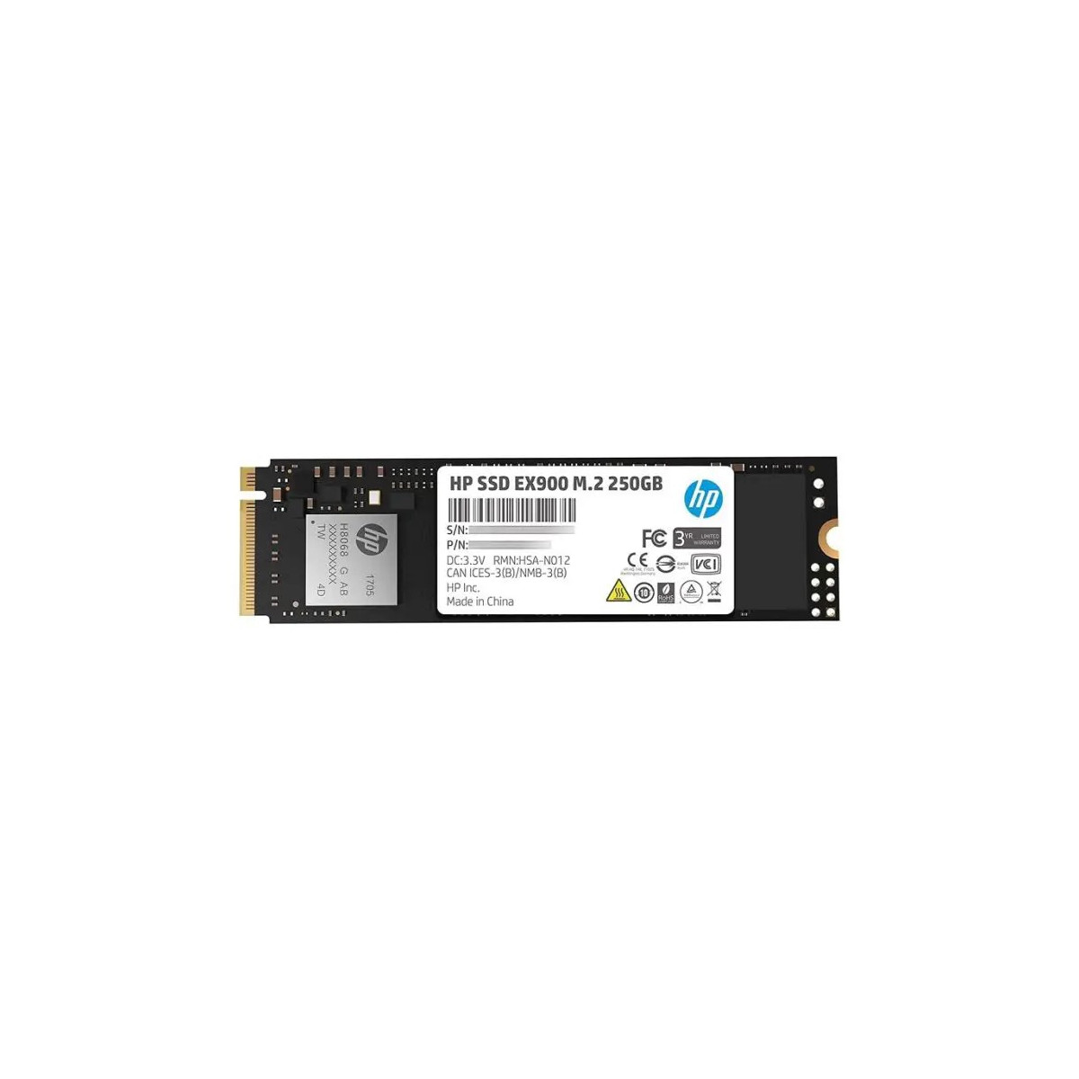 DISQUE DUR INTERNE HP EX900 250GO NVME PCIE(2YY43AA-ABB)