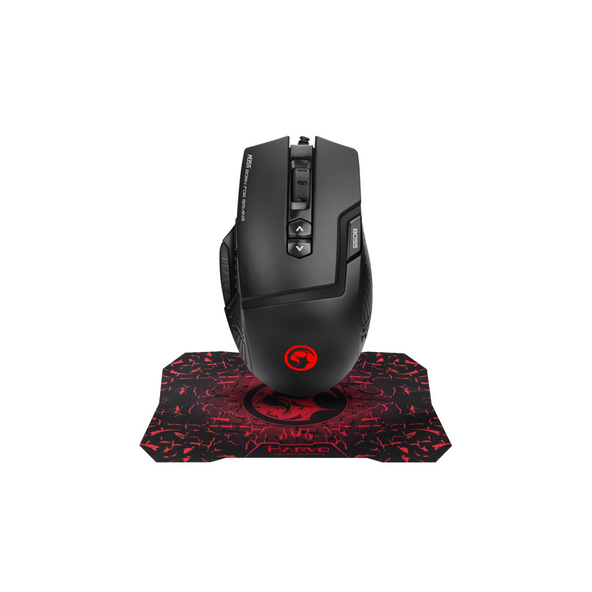 Pack Gaming MARVO M355+G1 : Souris 9 Boutons, 6400 DPI, Tapis USB