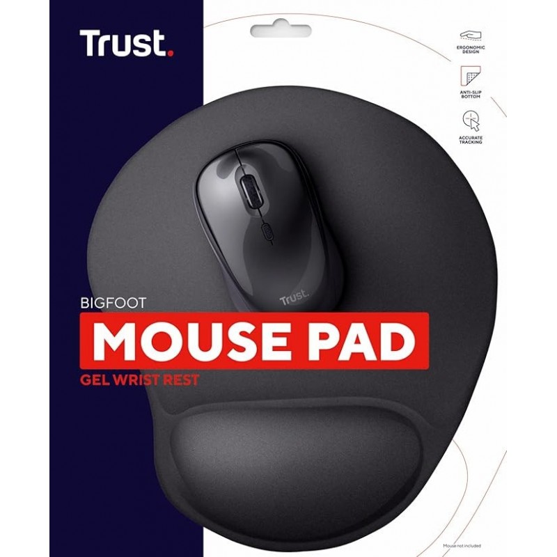 Tapis de Souris Trust Bigfoot Ergonomique avec Repose Poignet Noir