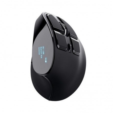 Souris sans Fil Trust Voxx Rechargeable Verticale Avec Affichage Numérique- Noir