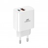 Chargeur Mural Rivacase PS4102 W00 EU USB-A QC3.0 + USB-C PD20W Blanc