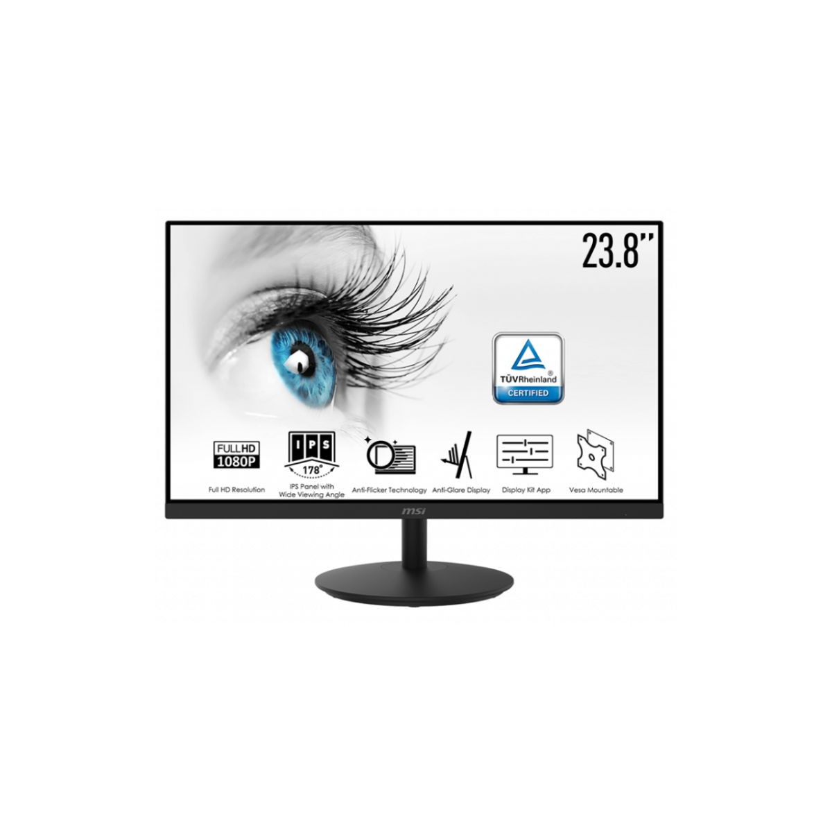 Écran MSI Pro 23.8″ IPS FHD MP242A 100 Hz Noir