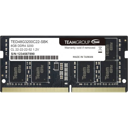 Barrette Mémoire Team Group 8 Go SODIMM DDR4 / 3200 Mhz