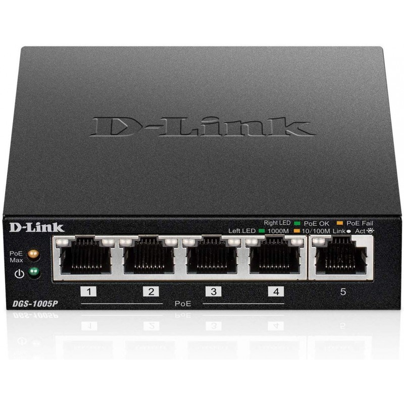 SWITCH D-LINK DGS-1005P 5 PORTS 10/100/1000 MBPS