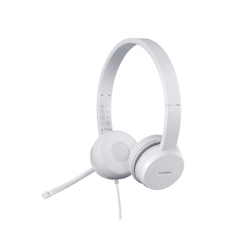 CASQUE USB STEREO LENOVO 110 BLANC