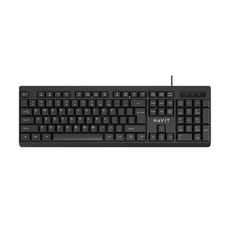 Clavier Filaire HAVIT KB376 Multimédia - Noir
