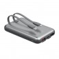 Power Bank RIVACASE VA2611 / 10000 mAh / Charge ultra rapide PD 30W / Avec 2 câbles intégrés / Gris