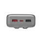 Power Bank RIVACASE VA2612 / 20000 mAh / Charge ultra rapide PD 30W / Avec 2 câbles intégrés / Gris