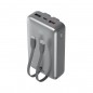 Power Bank RIVACASE VA2612 / 20000 mAh / Charge ultra rapide PD 30W / Avec 2 câbles intégrés / Gris