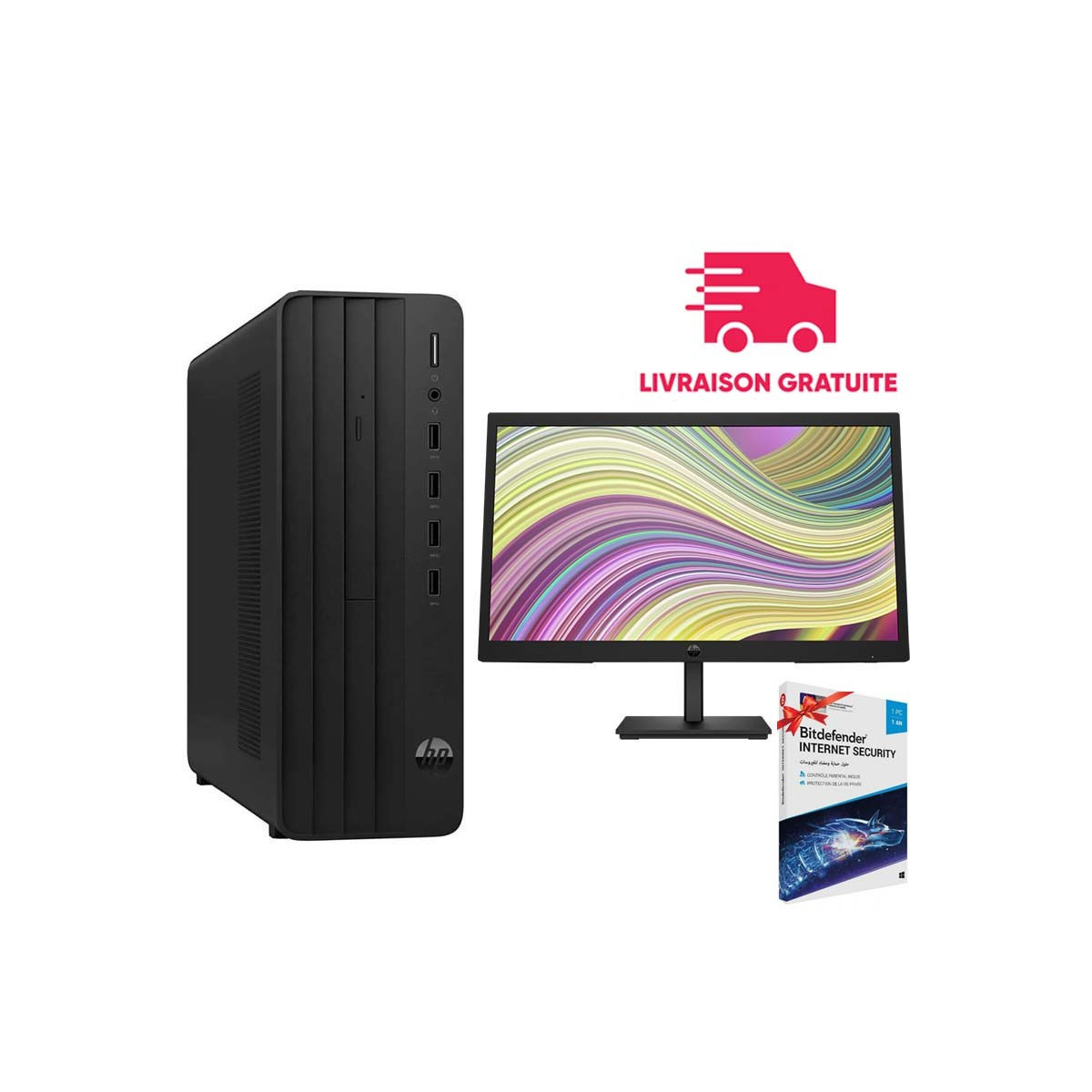 PC Bureau HP 290 G9 Tour i3 12Gén 8 Go 1To Noir (5W7V1ES)