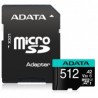 Carte Mémoire Adata Micro SD 512Go Classe 10 Avec Adaptateur