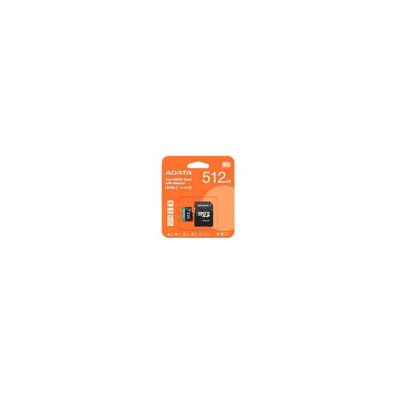 Carte Mémoire Adata Micro SD 512Go Classe 10 Avec Adaptateur