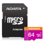 Carte mémoire Adata microSDXC 64 Go Class 10 + Adaptateur