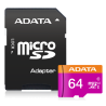 Carte mémoire Adata microSDXC 64 Go Class 10 + Adaptateur