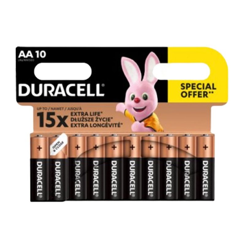 10x Piles DURACELL Plus Power AA