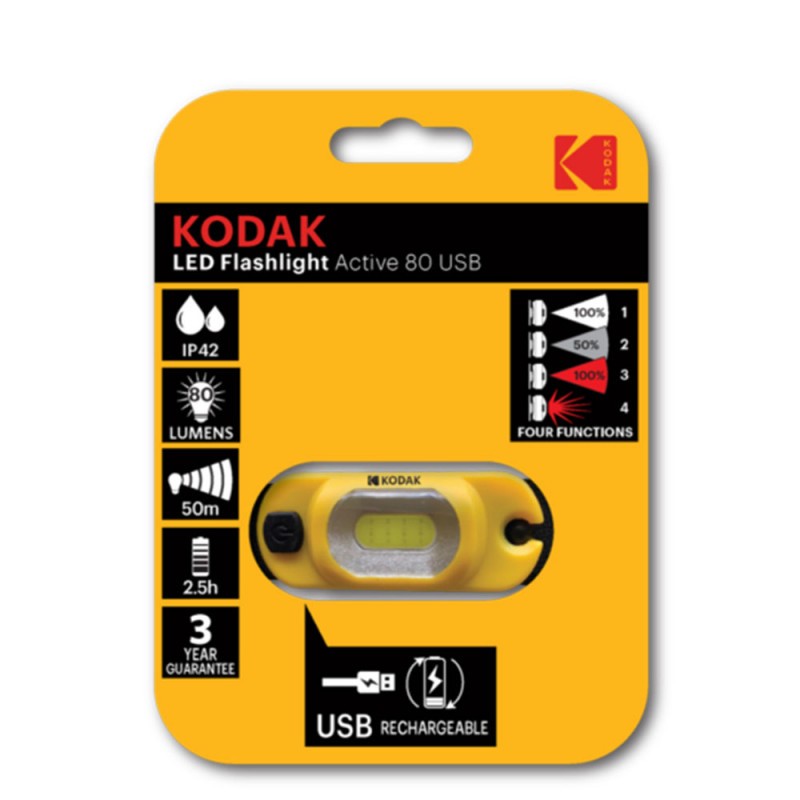 Torche Kodak Frontale LED 1W Active 80 rechargeable