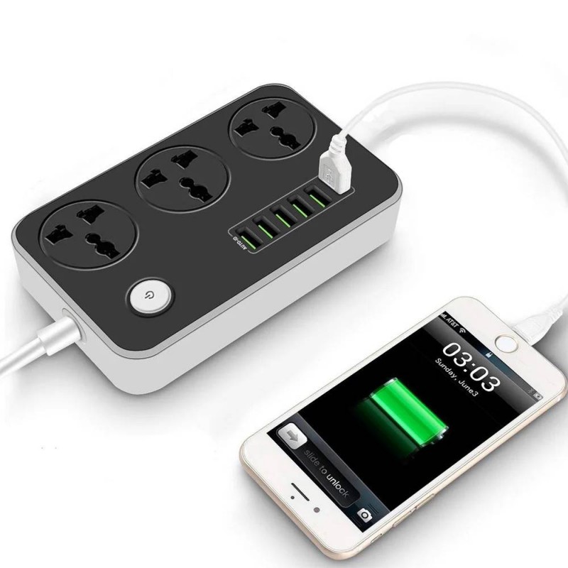 Multiprises Secteur AC / 6x USB 3.1A MH-T09